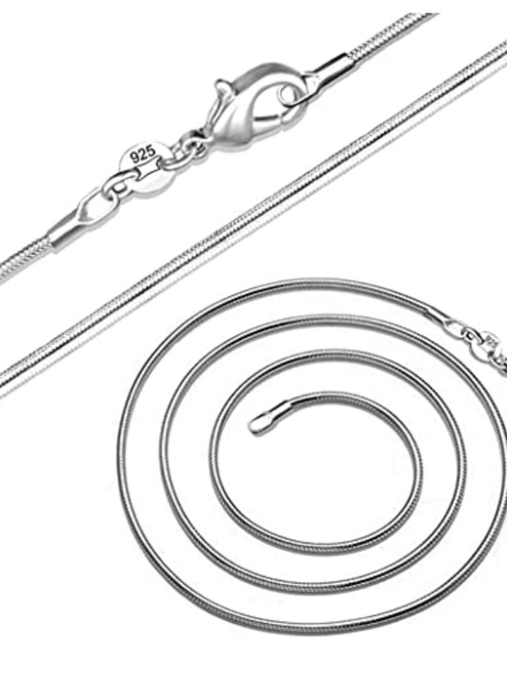 925 Sterling Silver Italian 2mm Snake Chain Necklace 26 inches